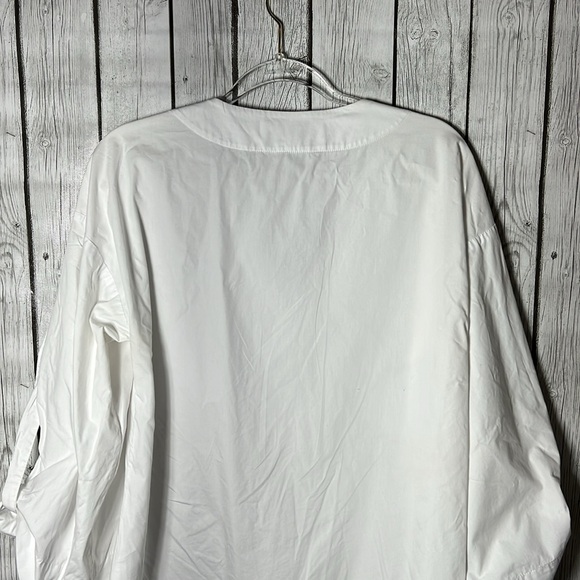 Prabal Gurung white silver roll tab sleeves sphere hardware top size 8 - Picture 8 of 10